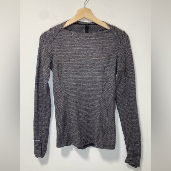 Lululemon Kanto Catch Me Long Sleeve Coco Pique Black & White — Size 4 - Picture 5 of 12